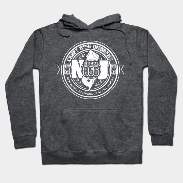 NJ CRAFT BEER DRINK LOCAL 856 Hoodie by ATOMIC PASSION